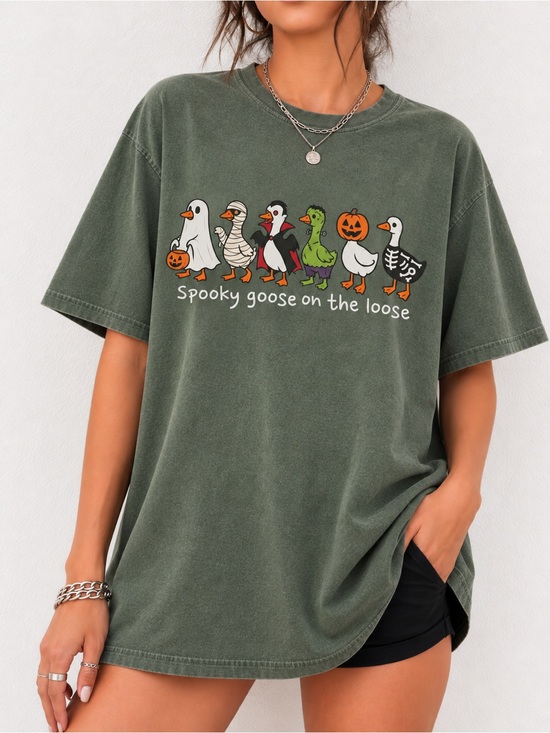 Comfort Colors Tops - Comfort Colors Halloween Funny Goose Graphic Tee Spooky Season Unisex T-Shirt